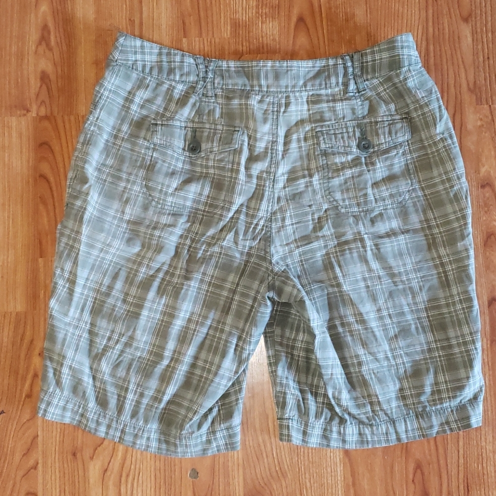 $5 Green Plaid Shorts - Picture 2 of 7